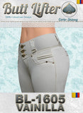 Jeans de mezclilla Crema, Butt Lifter (BL1605)